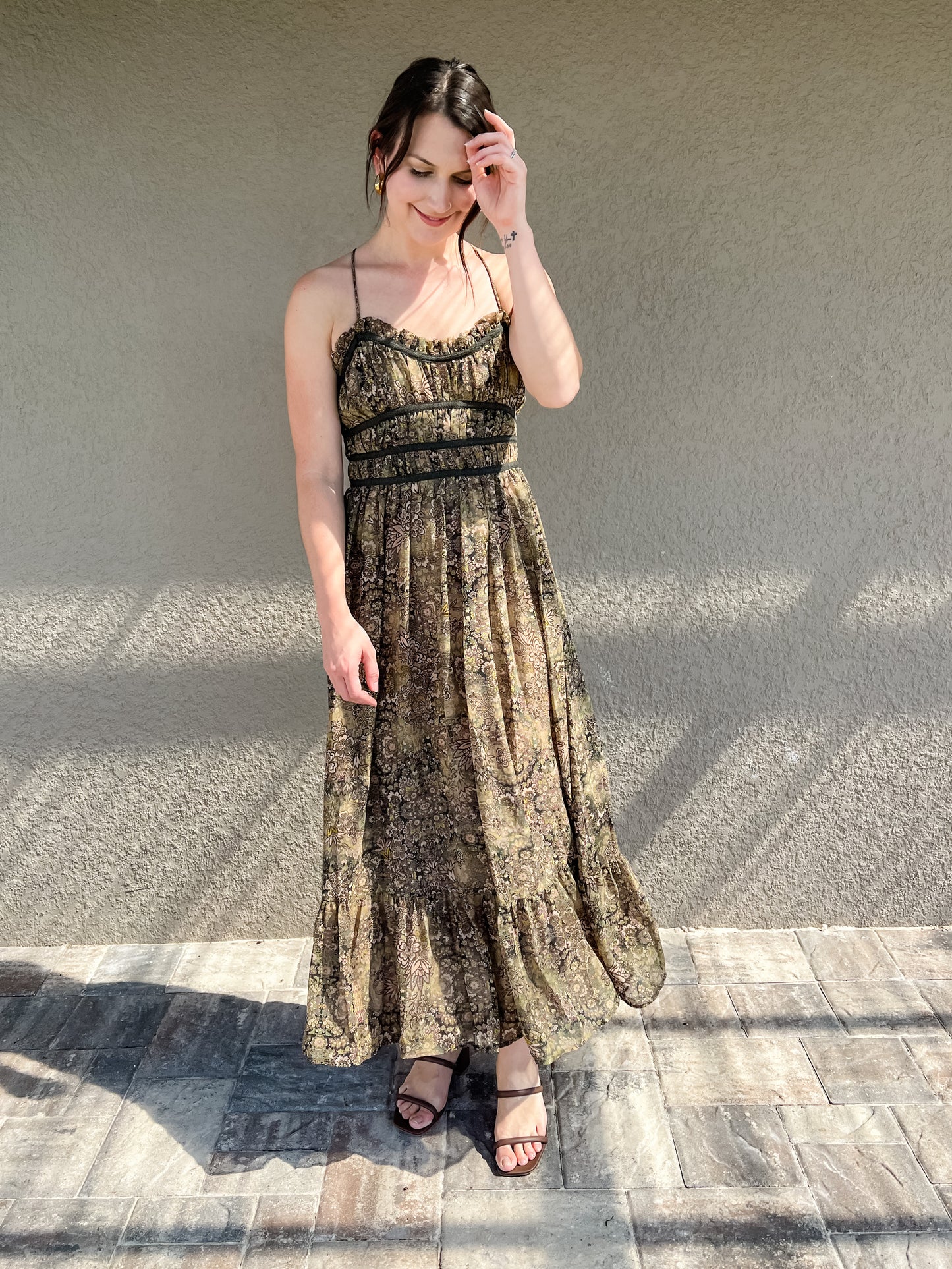 Brooke Green Paisley Dress